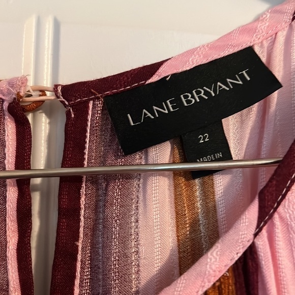 Lane Bryant Cinched Shoulder Striped Top Size 22 - Picture 4 of 9